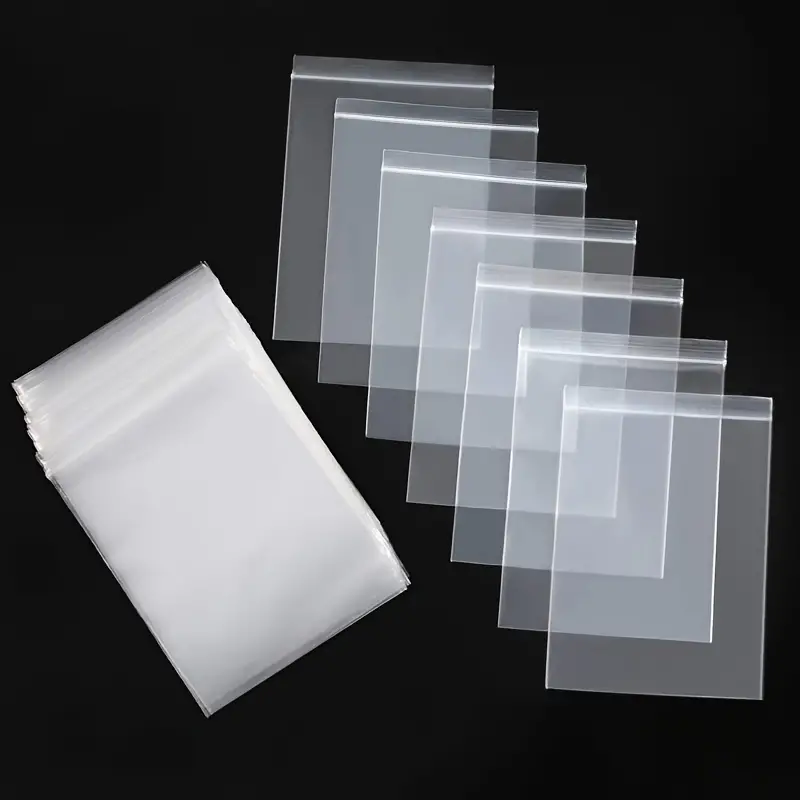 5 Sizes Small Resealable Zipper Bags, Clear Plastic Zipper Bags