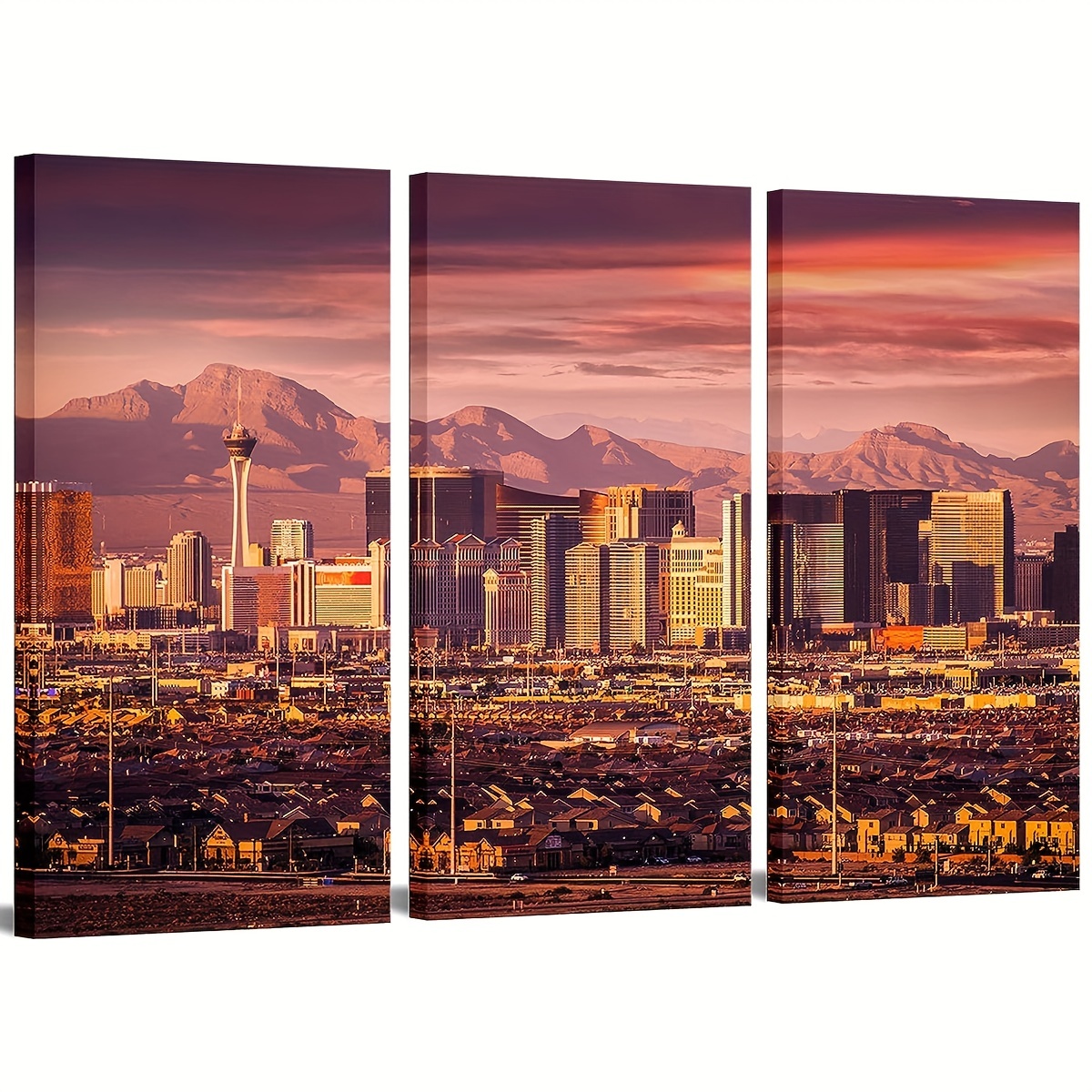 Frameless Canvas Prints, Las Vegas Night Scenery Painting, City Landscape Wall  Art Decor, Mural Picture For Living Room Bedroom Office, Aesthetic Home  Decoration Gift - Temu