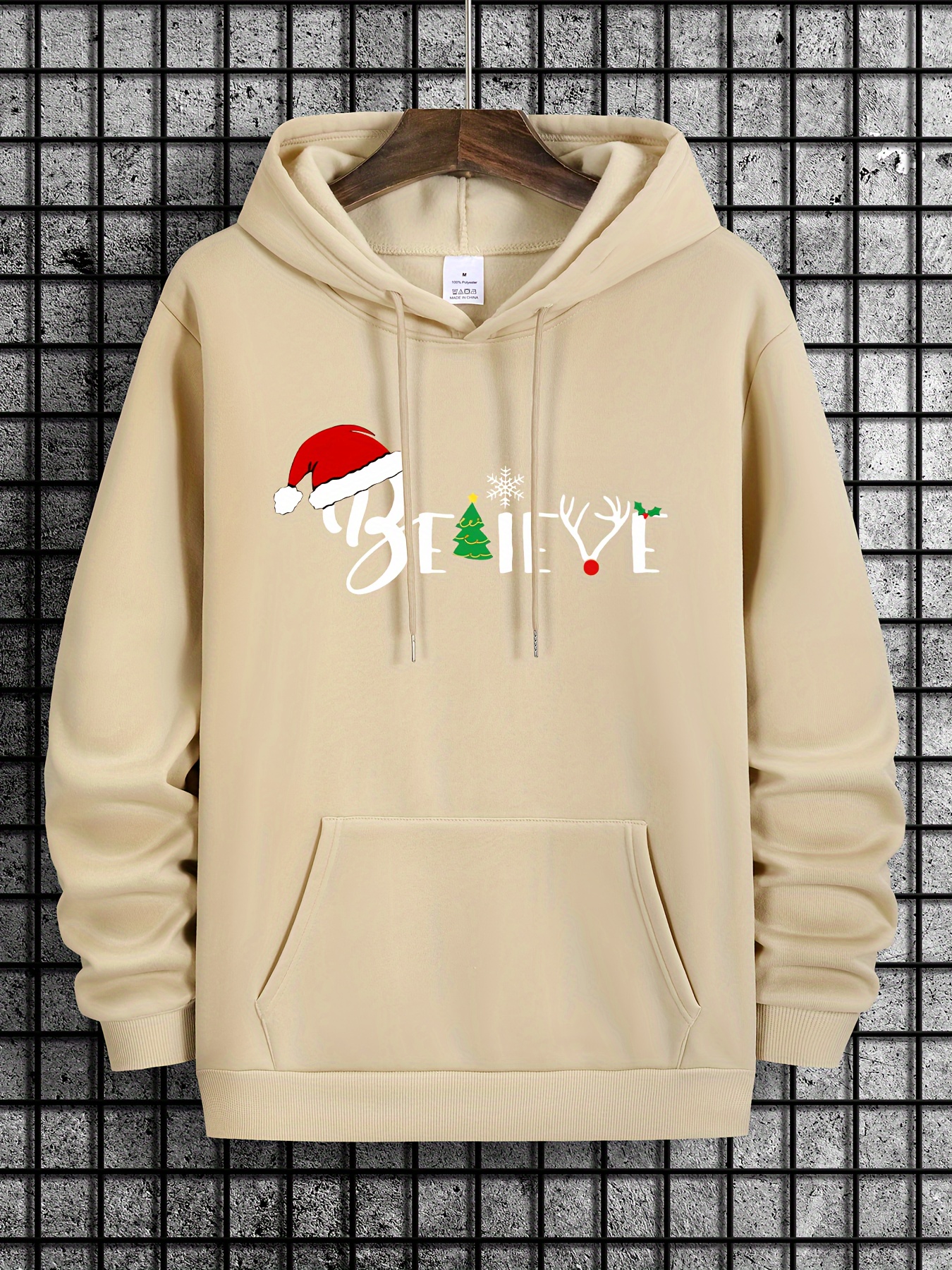 Hooded christmas reindeer clearance and snowflake print hoodie