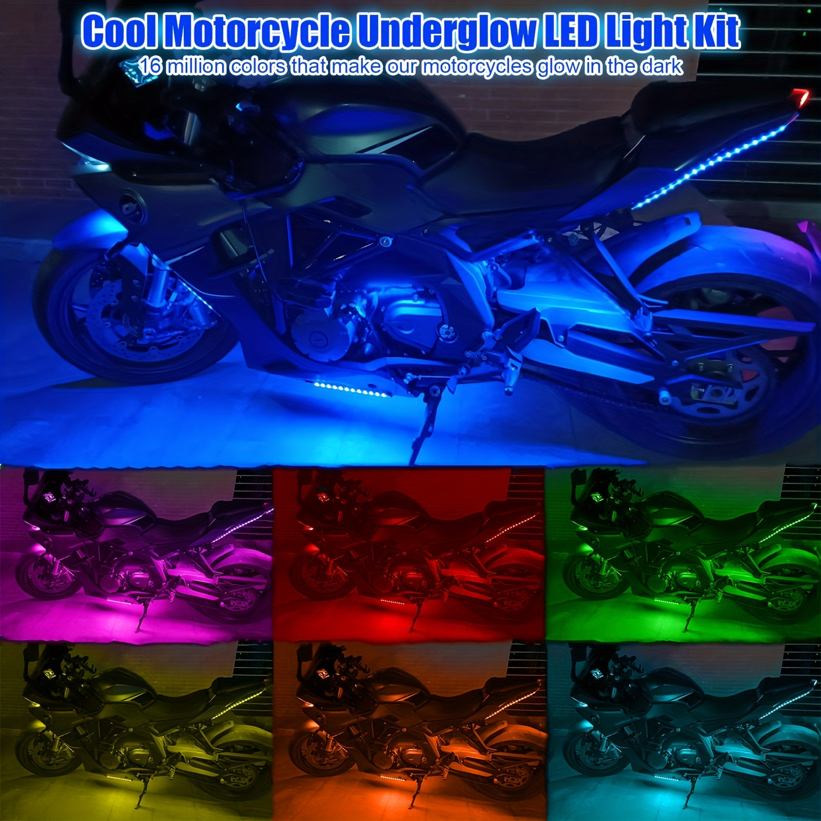 Motorcycle Rgb Led Strip Atmosphere Decorative Lights Remote