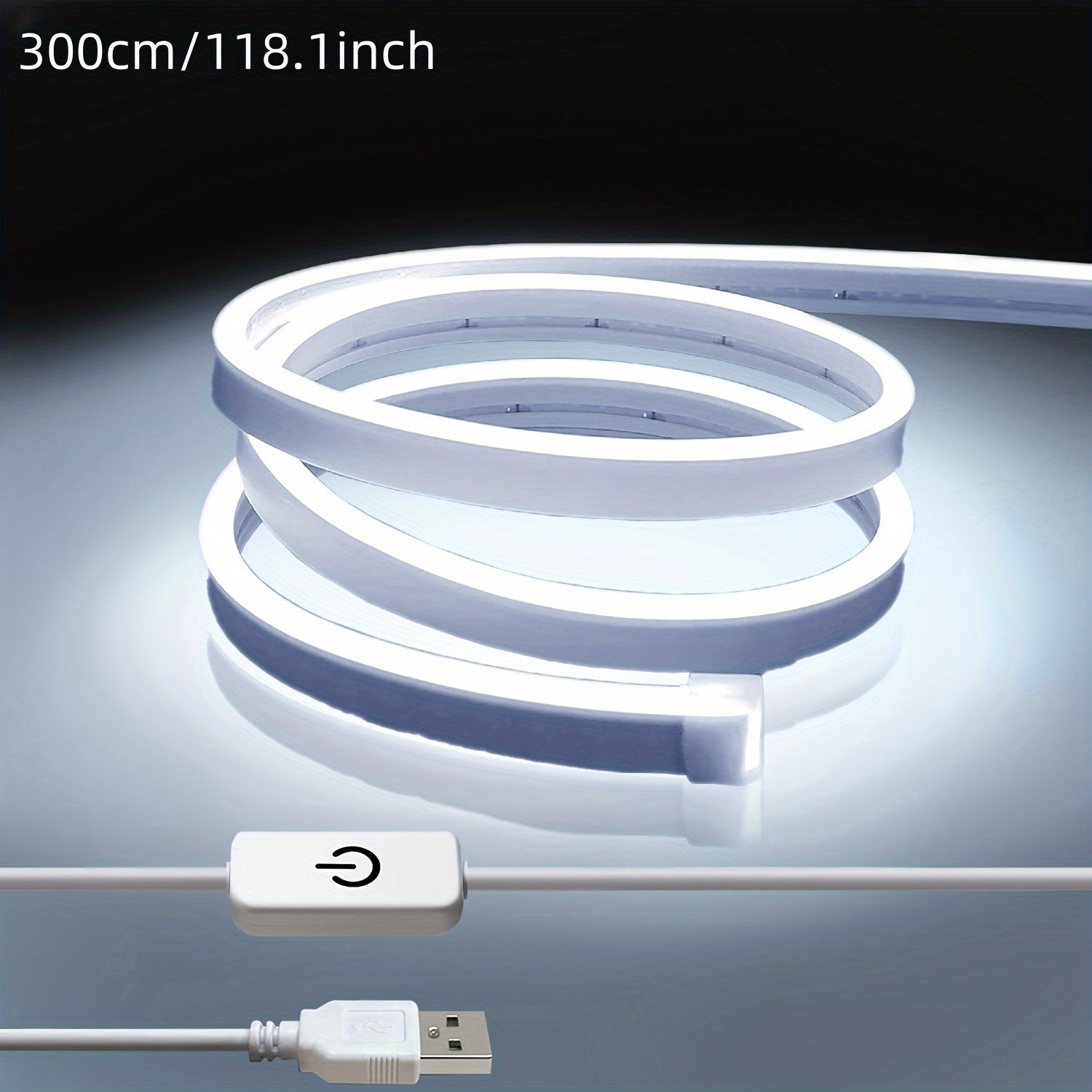 Luz Neón Usb 5 V Tira Luces Led Blancas Impermeable Flexible - Temu