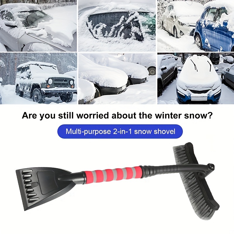 Snow Removal Shovel Ice Scraper Car Cleaning Brush - Temu, Snow Scraper  With Brush Extendable
