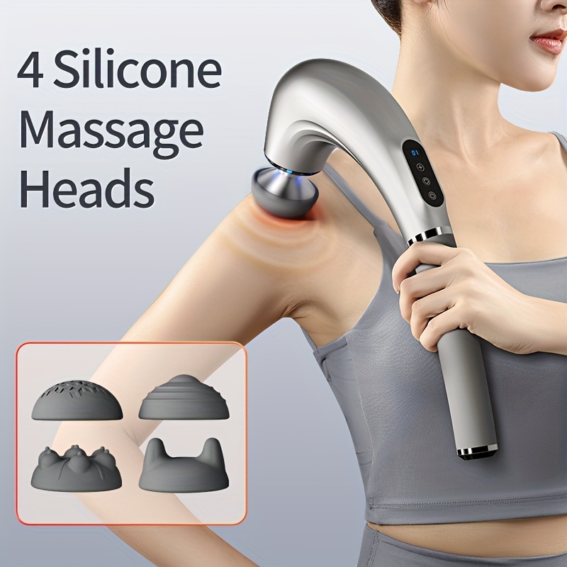 Cordless Handheld Back Massager, 5 Speeds 4 Mode Handheld Electric Heat  Deep Kneading Tissue For Full