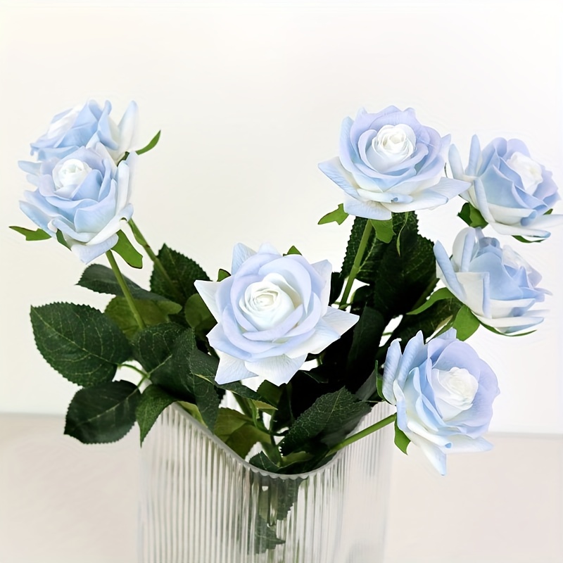 Laelfe 12 Pcs Rose Blu Finte in Seta Artificiale, Bouquet Fiori Finti di  Rosa con Steli Lunghi, Rose Blu Finte per Composizioni di Nozze Casa  Giardino Partito Decorazioni Floreali (Blu) : 