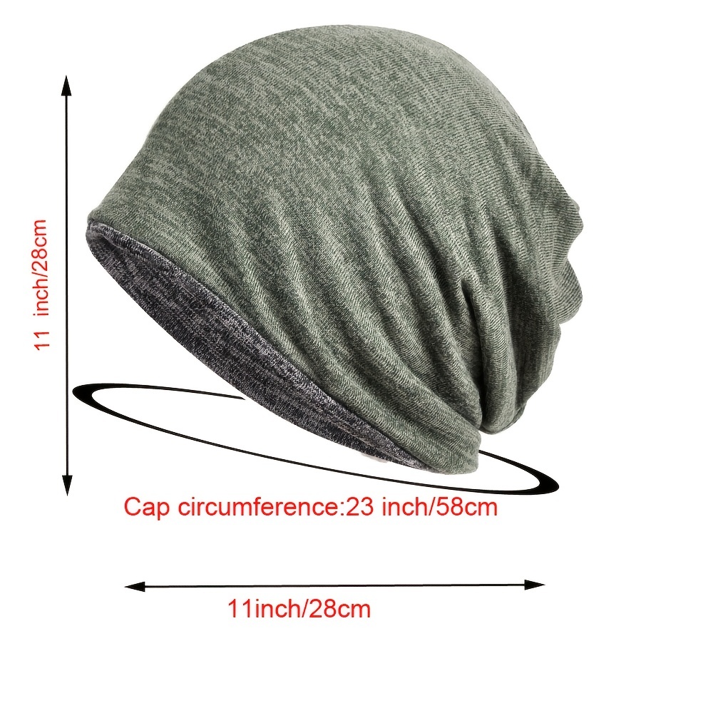 Slouch Sports Knitted Beanie Cap Headscarf 2 In 1 Winter Hat