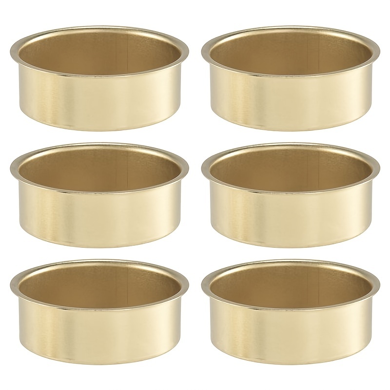 6 Golden Metal Handicraft Candle Cups Electroplating - Temu