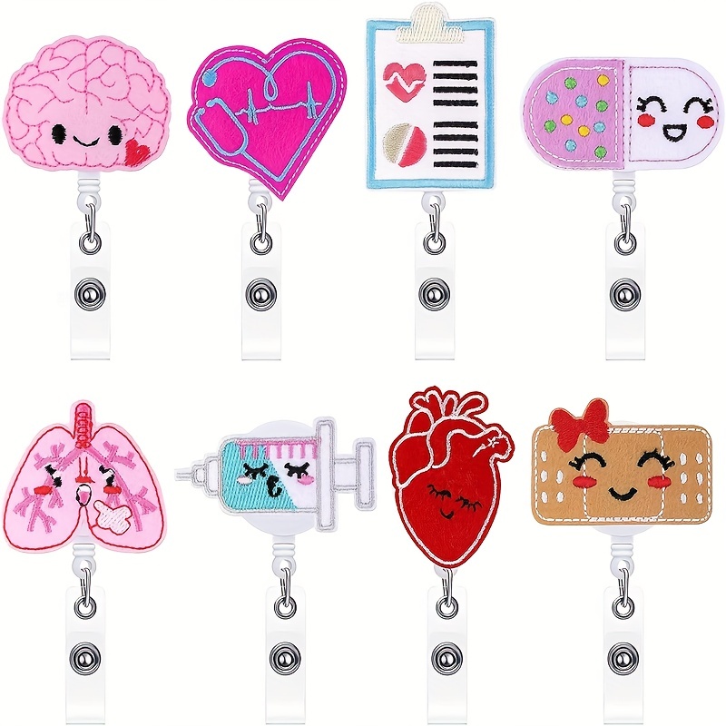 Nurse Badge Reels Felt Retractable Badge Reels Themed Badge - Temu