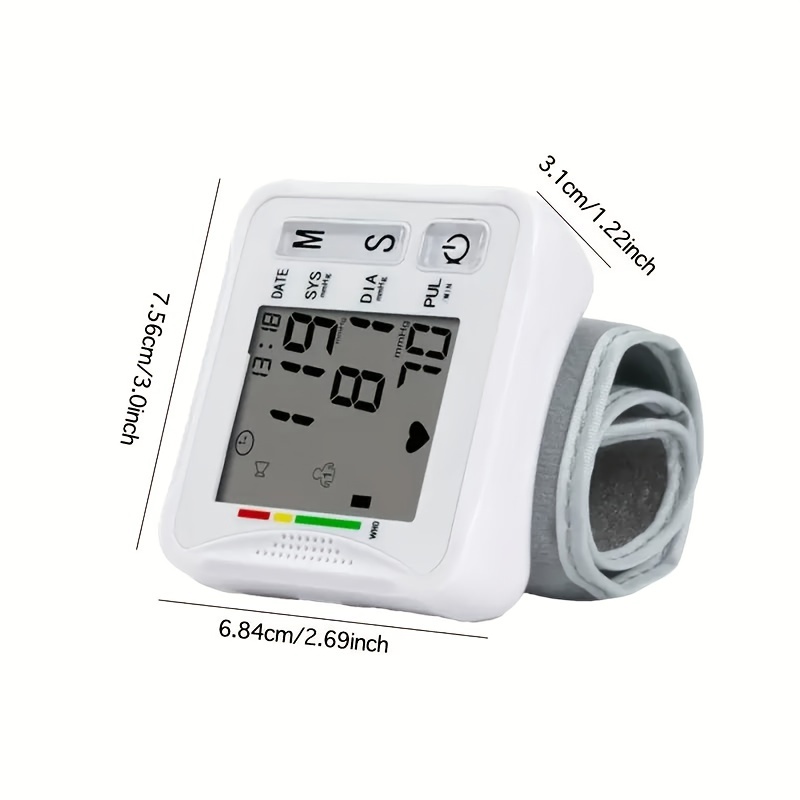 1pc Digital Wrist Blood Pressure Monitor with Irregular Heart Beat  Detection - No Batteries Required!