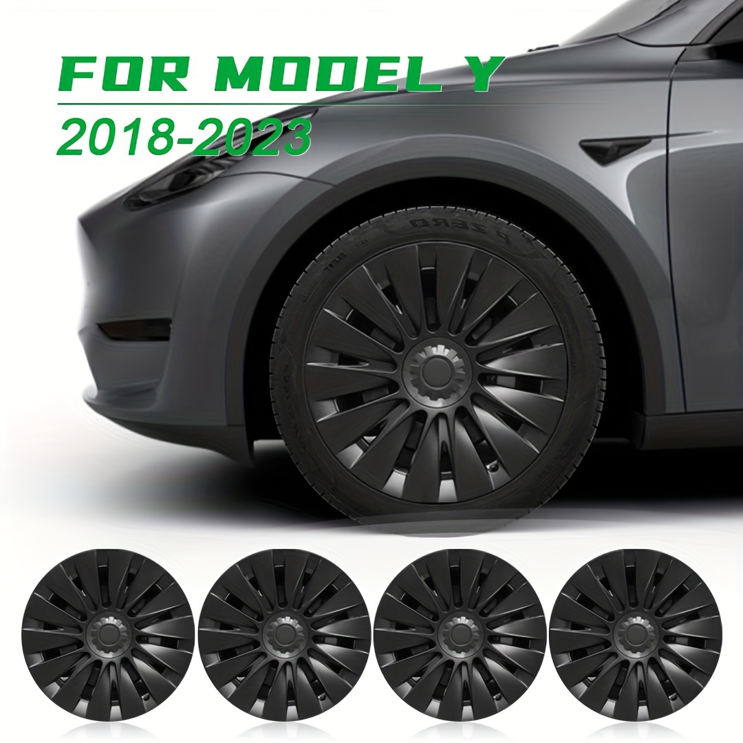 4 Stück Tesla Modell y Radkappen 19 Zoll 2018-2023 Leistung Kfz-Ersatz  kappen mit voller Felgen abdeckung Modell y Naben kappe Rad kappen