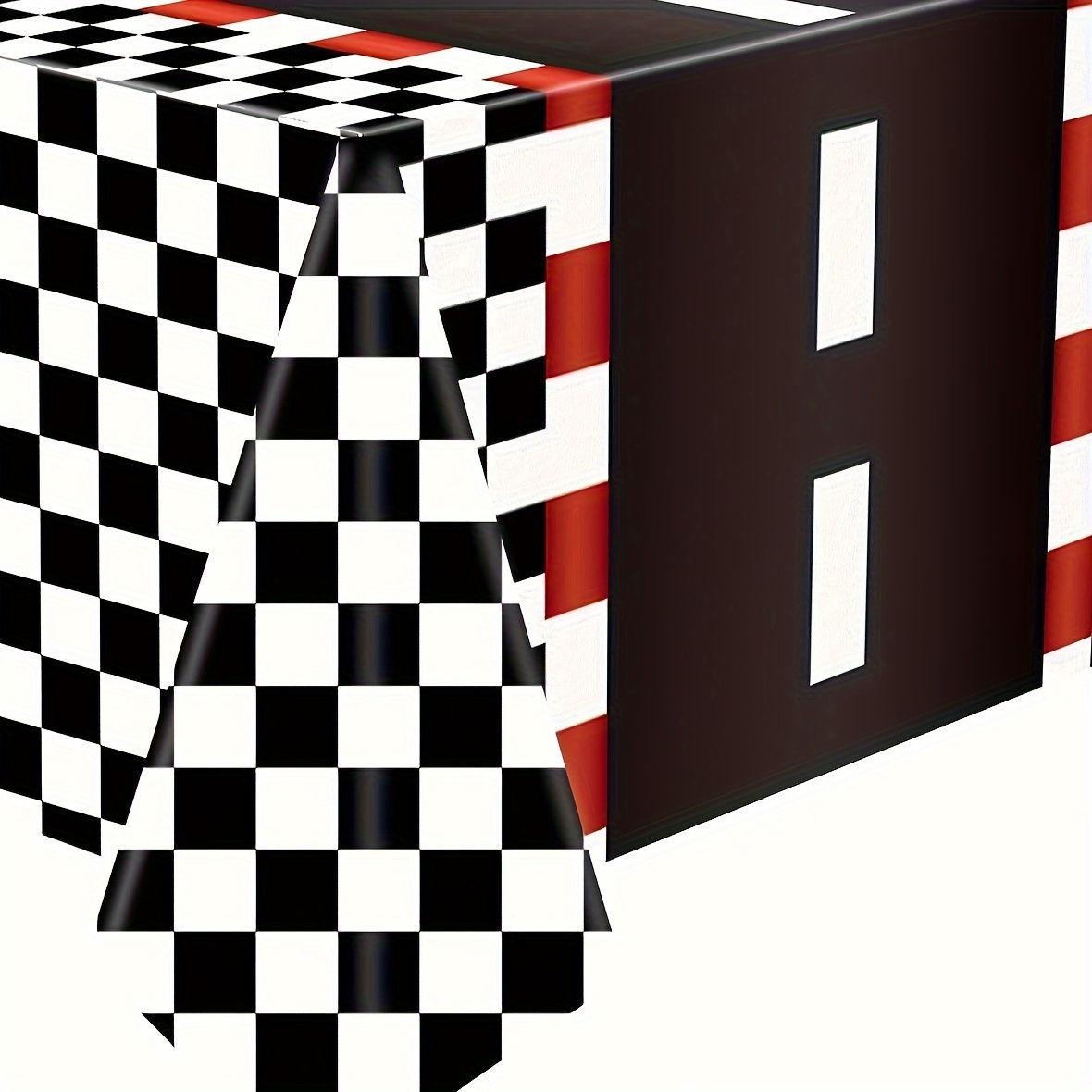 

1pc, Racing Plastic Tablecloth, Car Theme Disposable Party Tablecloth, Black Checkered Flag Tablecloth, Race Track Rectangle Tablecloth For Birthday Home Decor