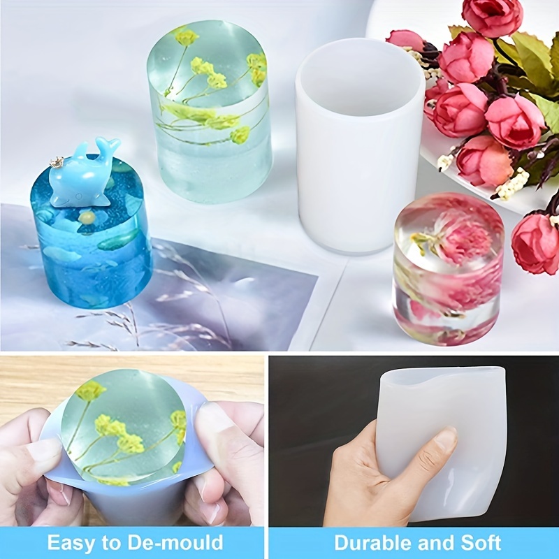Silicone Candle Molds For Candle Making Cylinder Holder Resin Molds For  Making Aromatherapy Candles For Resin Soap Flower Preservation Craft - Temu