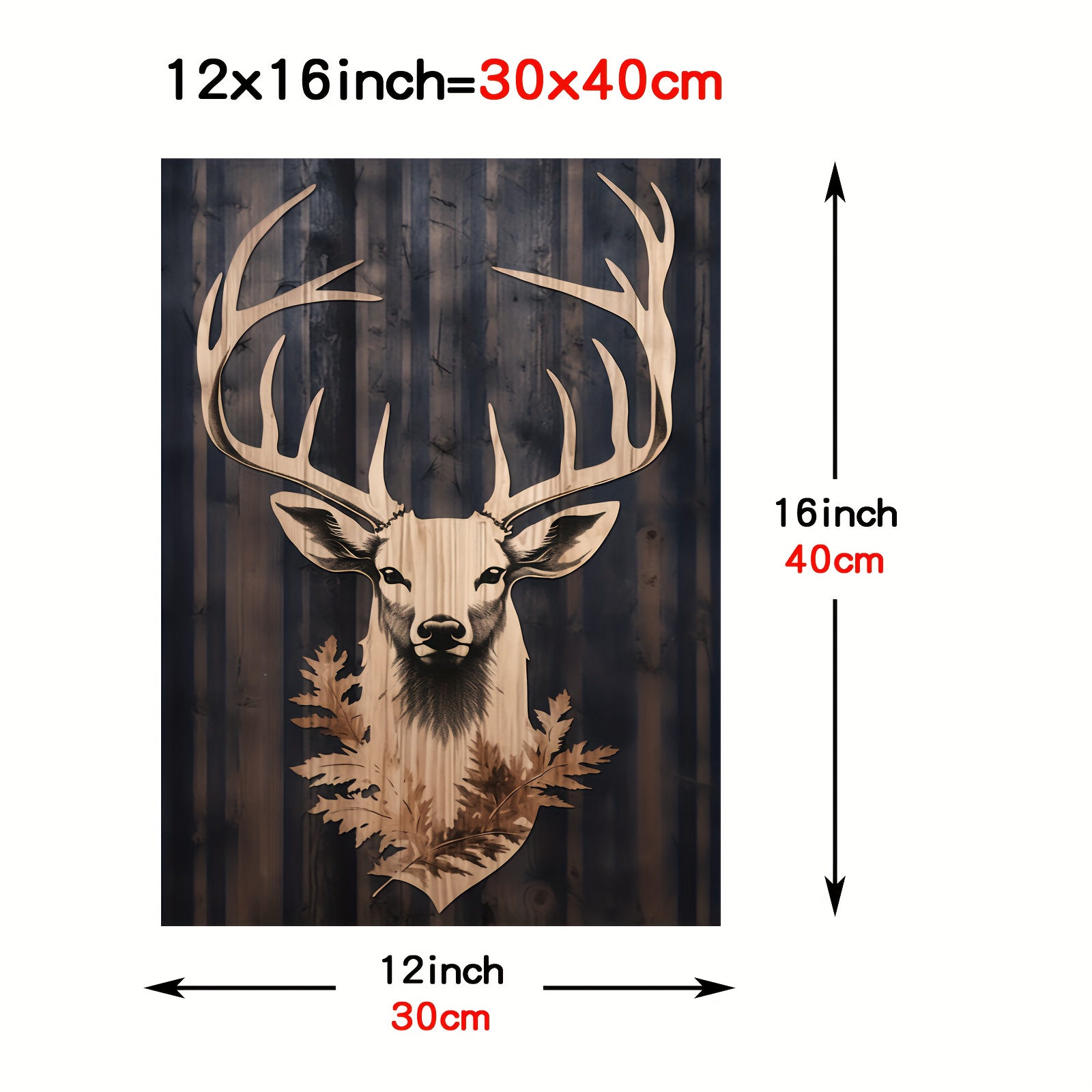 1pc Canvas Painting Wooden Frame Vintage Art Wildlife Lodge Painting