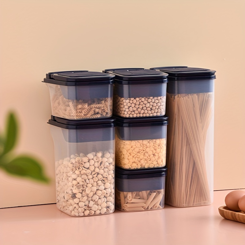 Dispensador de alimentos secos de plástico, cubo de arroz transparente,  dispensador de cereales sellados para cocina, caja de almacenamiento de  arroz