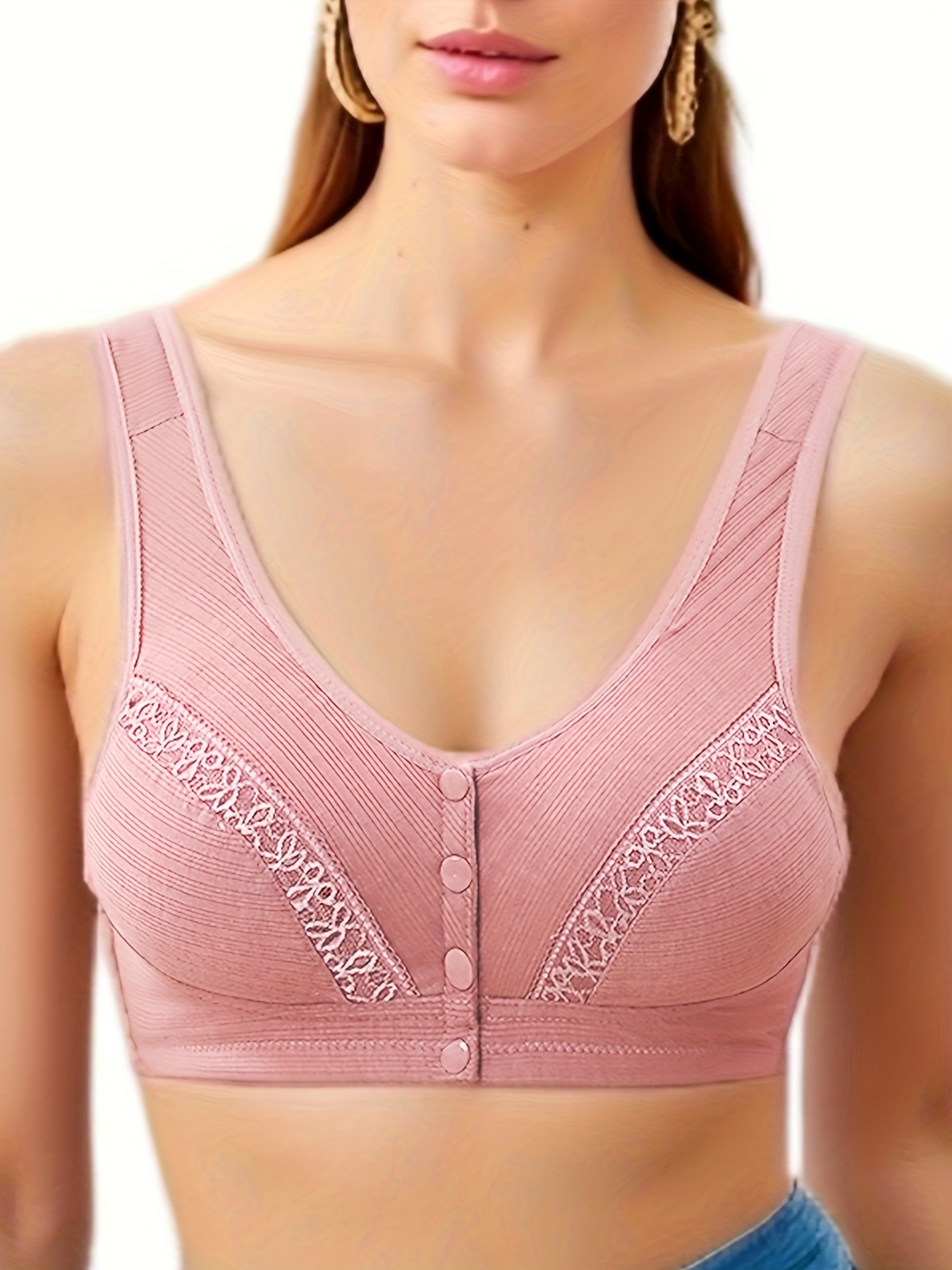 Women Front Closure Bras Lift Support Back Wireless Sports - Temu Mexico