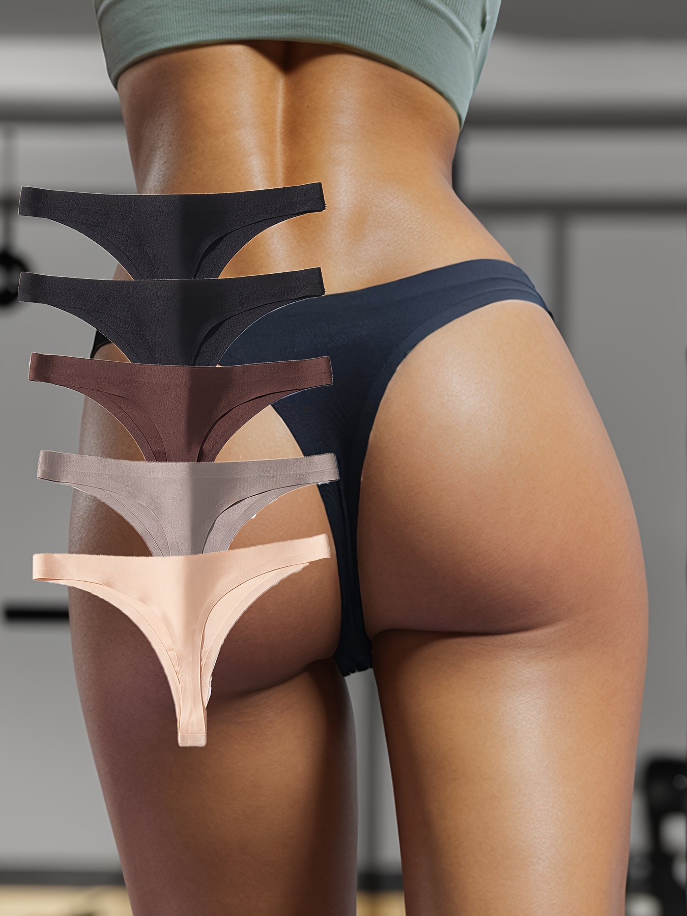 Thongs Solid Smooth Seamless Underwear G-string Panties - Ladies