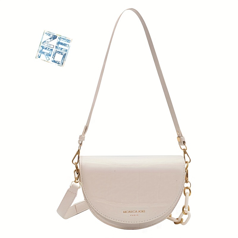 Small Flap Square Bag Geometric & Letter Graphic