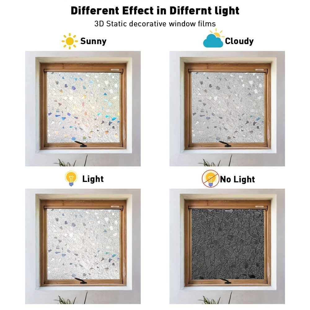 Película de privacidad de ventana, pegatina estática decorativa 3D