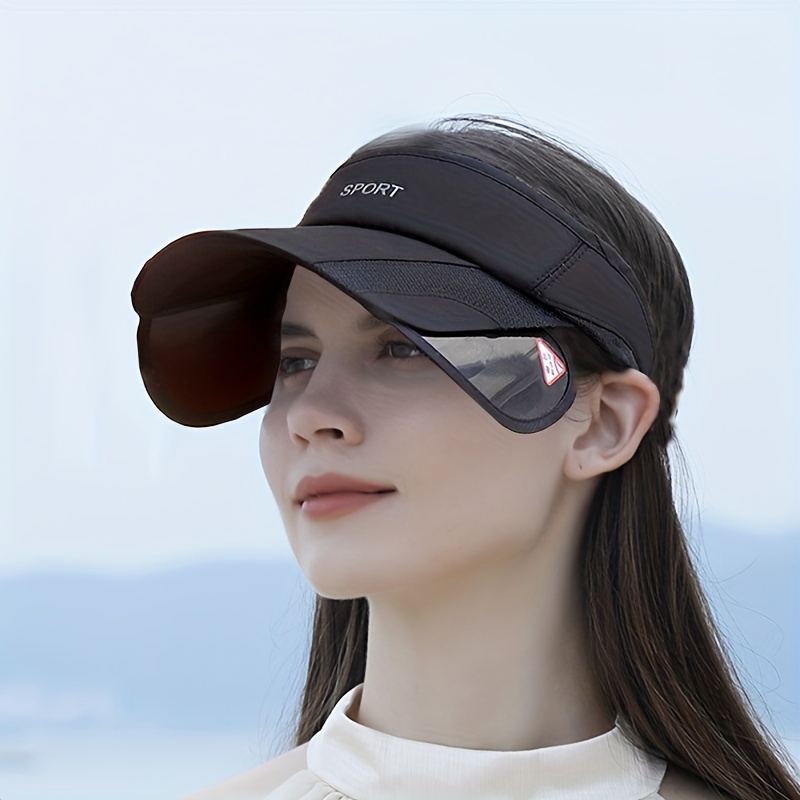 

Stay Protected In Style: Uv Protection Breathable Visor Hat With Retractable Brim