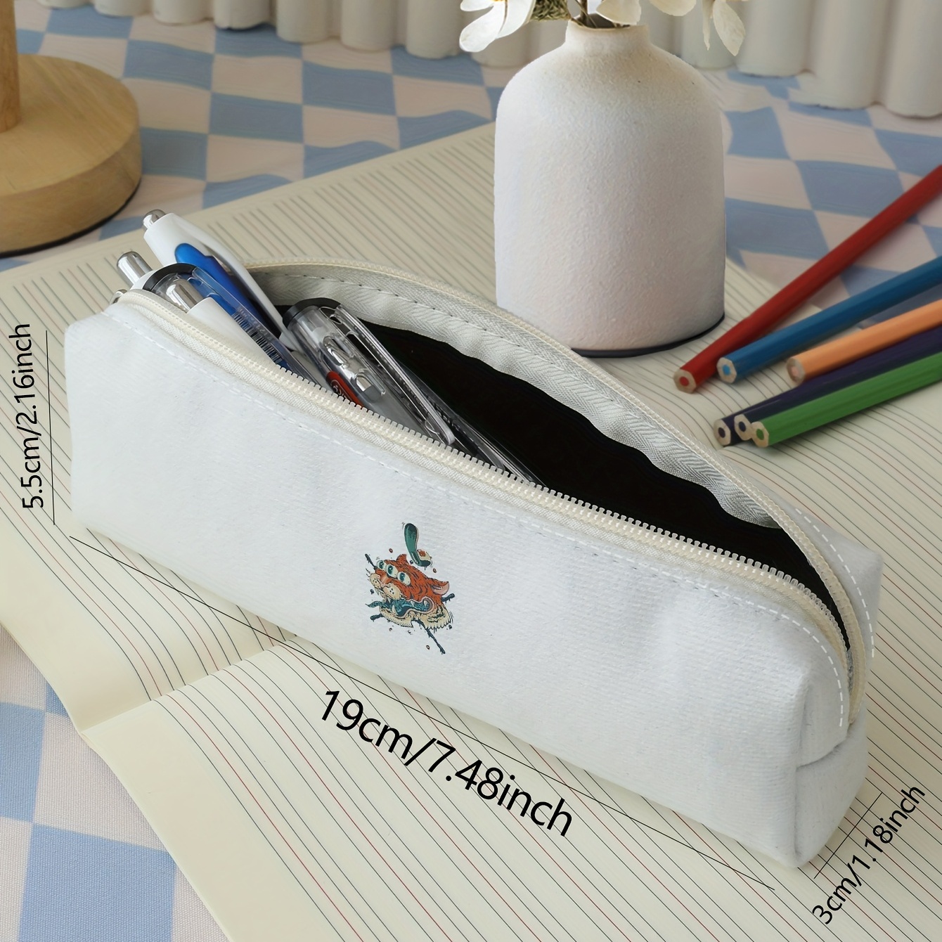 Large Capacity Pencil Case Stationery Simple Pen Bag Zipper - Temu