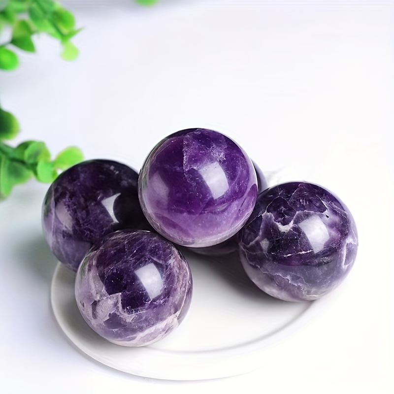 Natural Amethyst Crystal Stone Polished Healing Ball