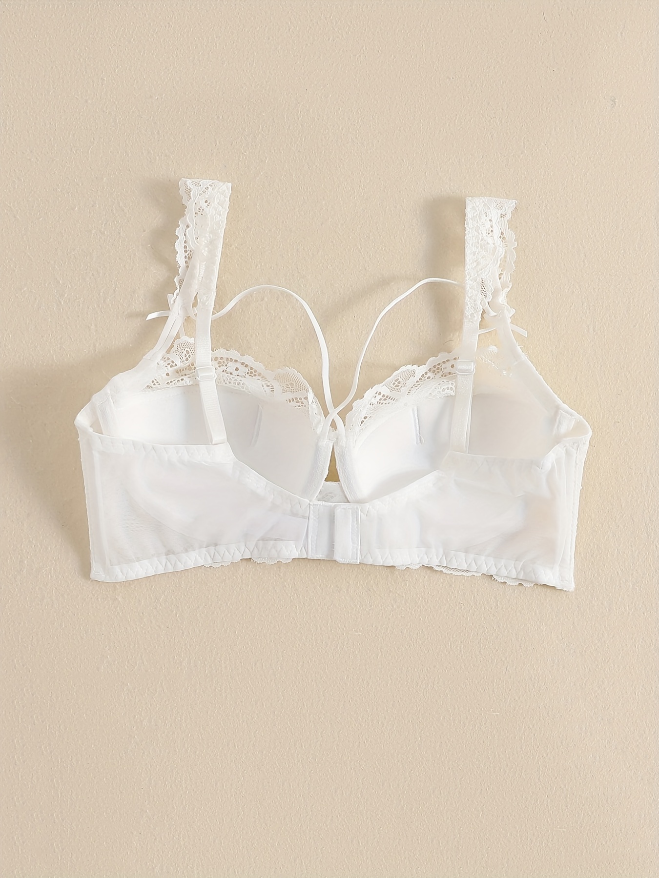 Plus Size Women Underwear Bra & Briefs Set White Sexy Lace