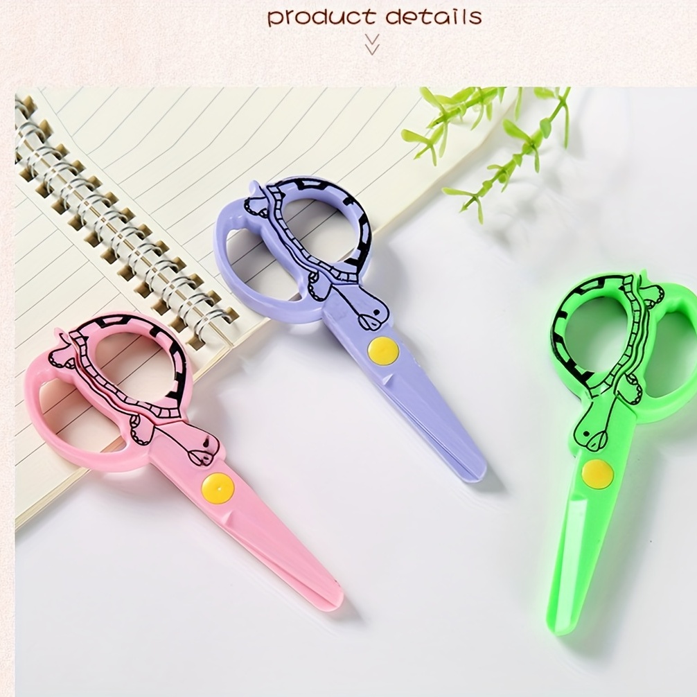 3pcs Children's anti-pinch hand safety scissors All plastic