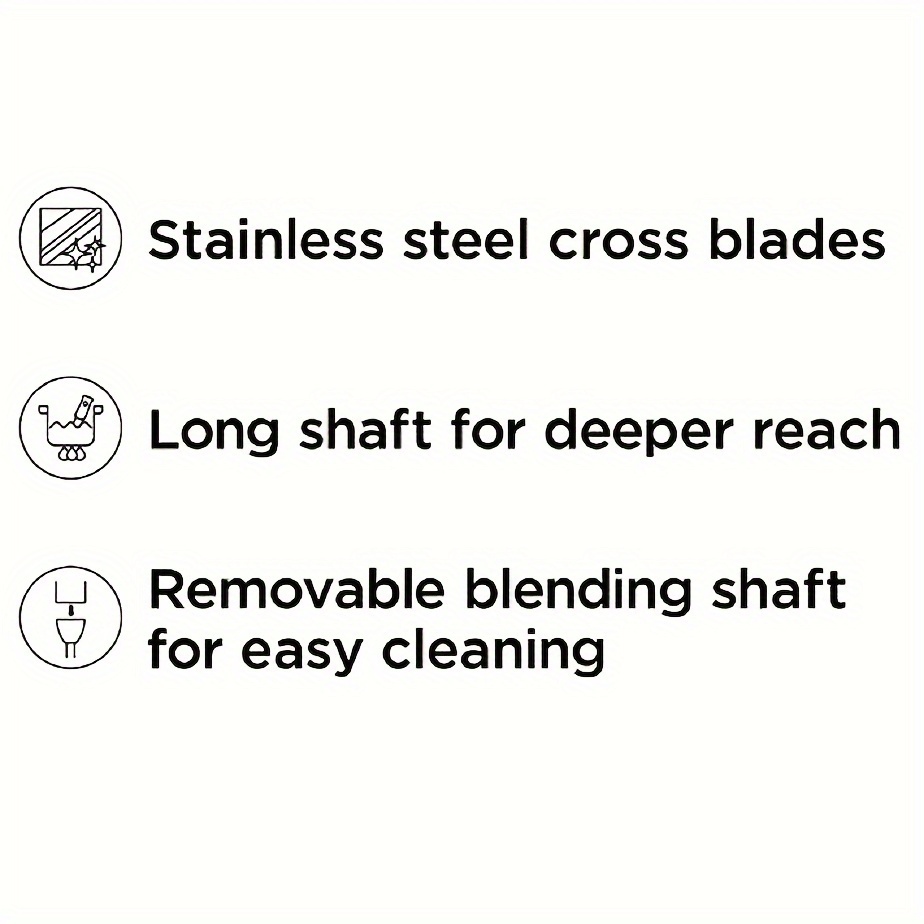 electric immersion hand blender black mixer chopper ice crushing 2 speed control one hand mixer removable blending stick for easy cleaning for purees smoothies shakes ivory soups sauces baby food kitchen accessories details 0