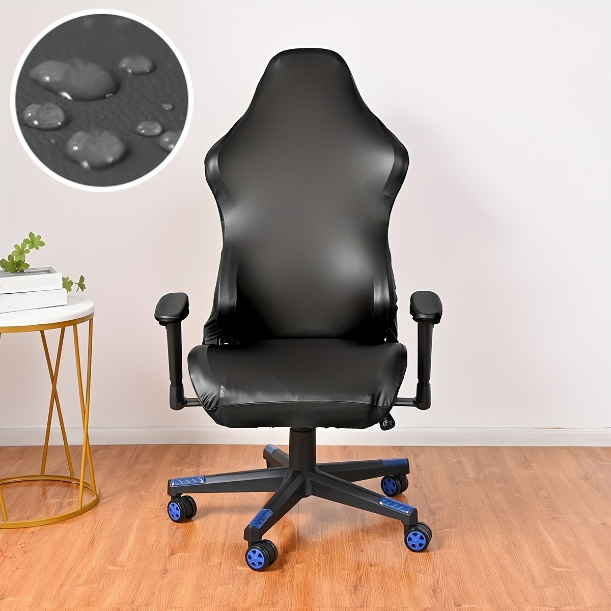 Black Gaming Chair Cover, Comfortable Computer Seat Protector, Dustproof  Cover for Office Chair, Spandex Armchair Slipcover Case