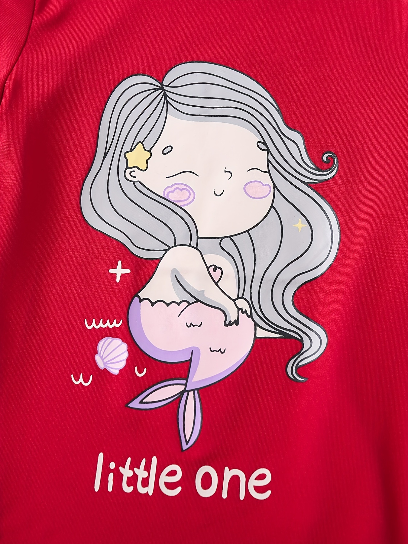 Pyjama 2 Pièces Motif Sirène Dessin Animé Pour Enfant - Temu France