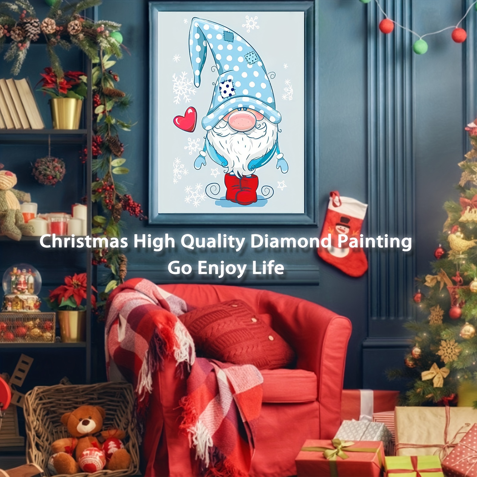 Christmas Diamond Painting Kits for Adults,5D DIY Gnomes Diamond Art for  Adults Beginners,DIY Full Drill Paintings with Diamonds Gem Art for Adults