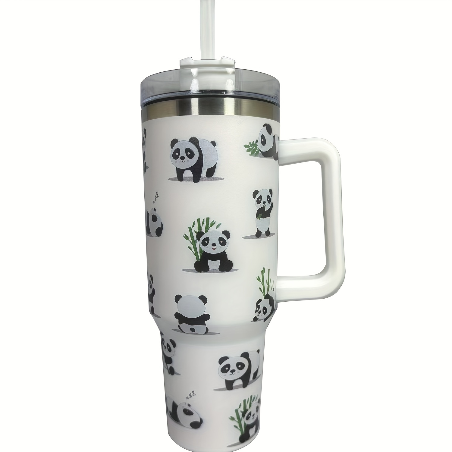 1pc, Cute Kawaii Pattern Tumbler With Lid And Straw, 40oz Stainless Steel  Insulated Water Bottle With Handle, Portable Drinking Cups, For Car, Home, O