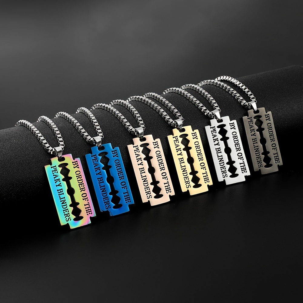 Gangster Blade Stainless Steel Pendant Necklace