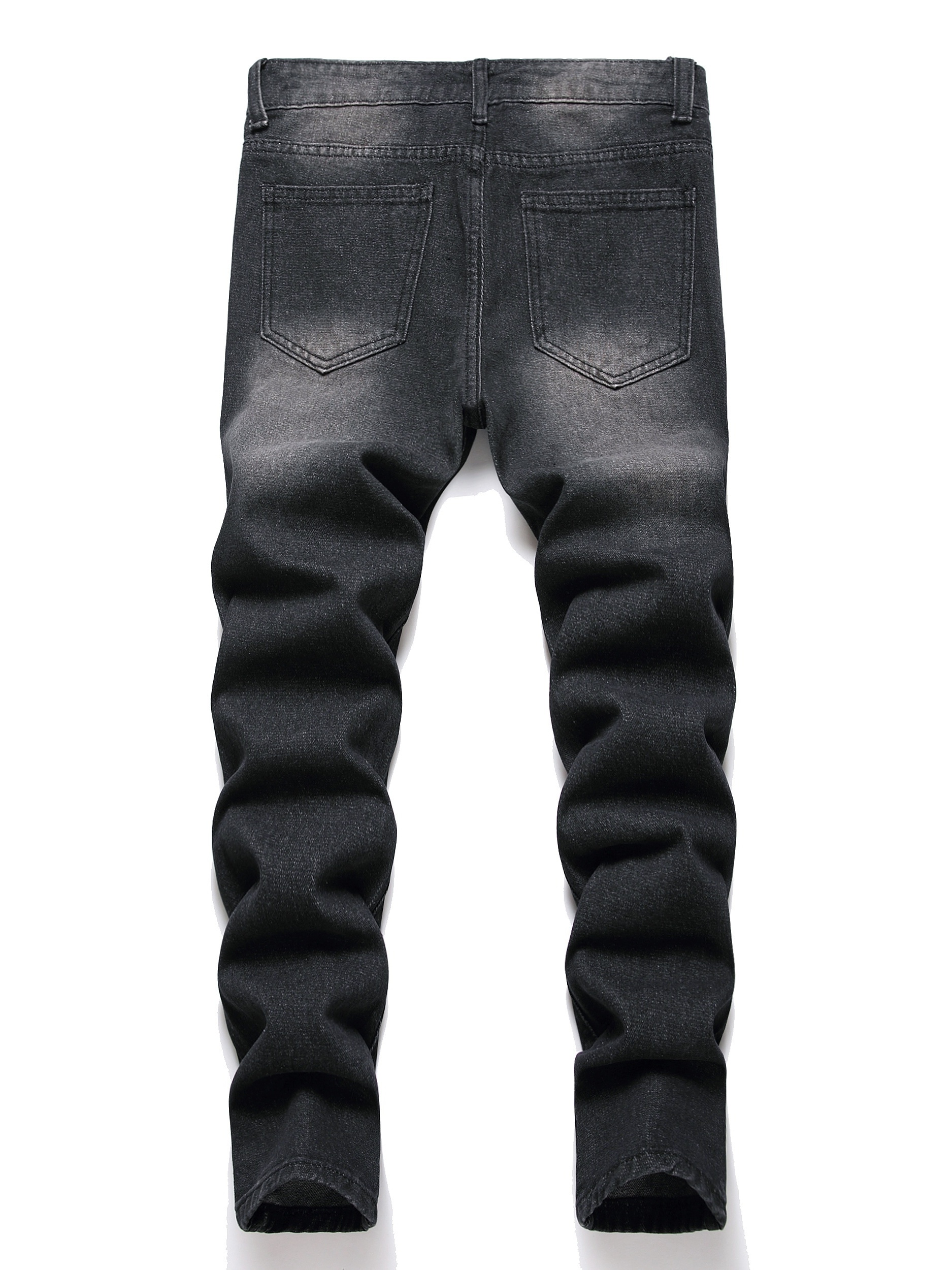 Boy's Blue Skinny Fit Ripped Destroyed Distressed No Stretch - Temu