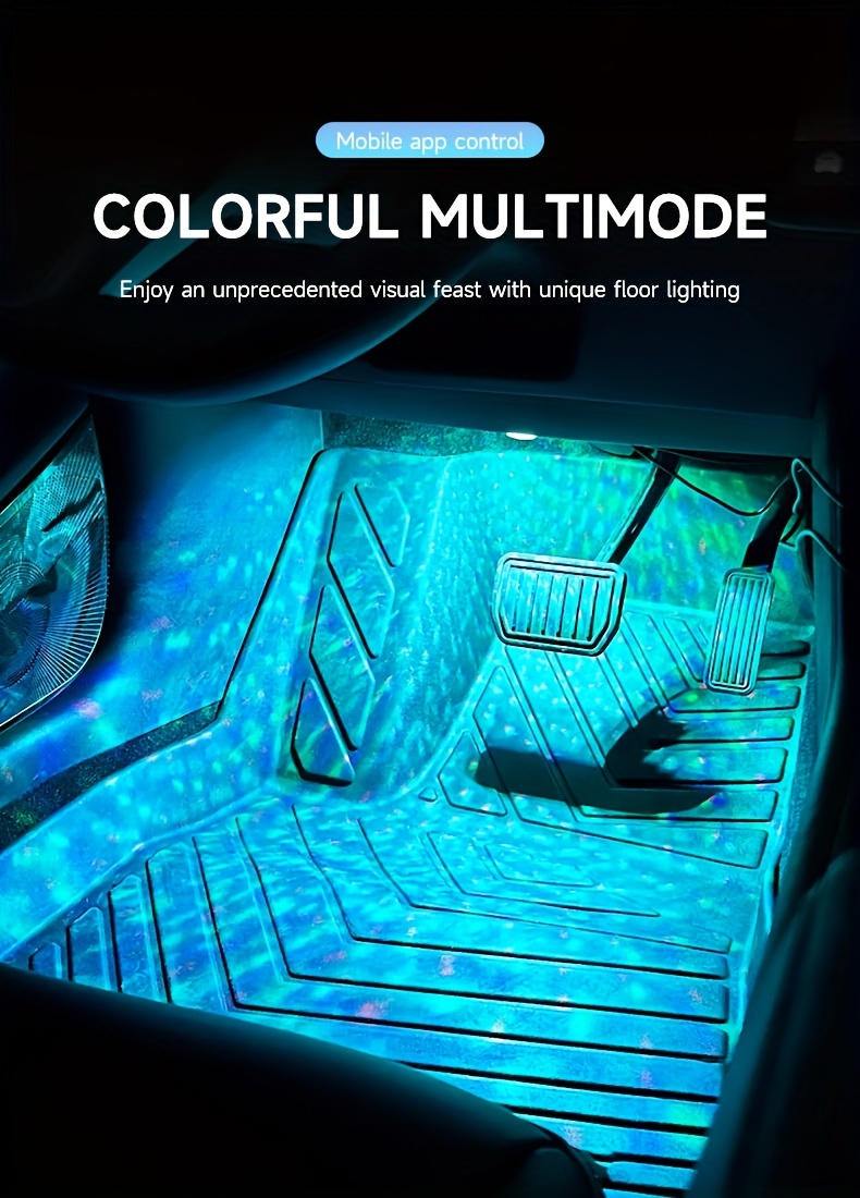 Auto LED Leuchten 4 in 1 mehrfarbige Musik LED Lichter Für - Temu