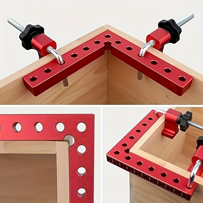 Aluminium Alloy 90 Degree Positioning Squares 4.7 x 4.7(12x12cm) Right  Angle Clamps Woodworking Carpenter Tool Corner Clamping Square for Picture