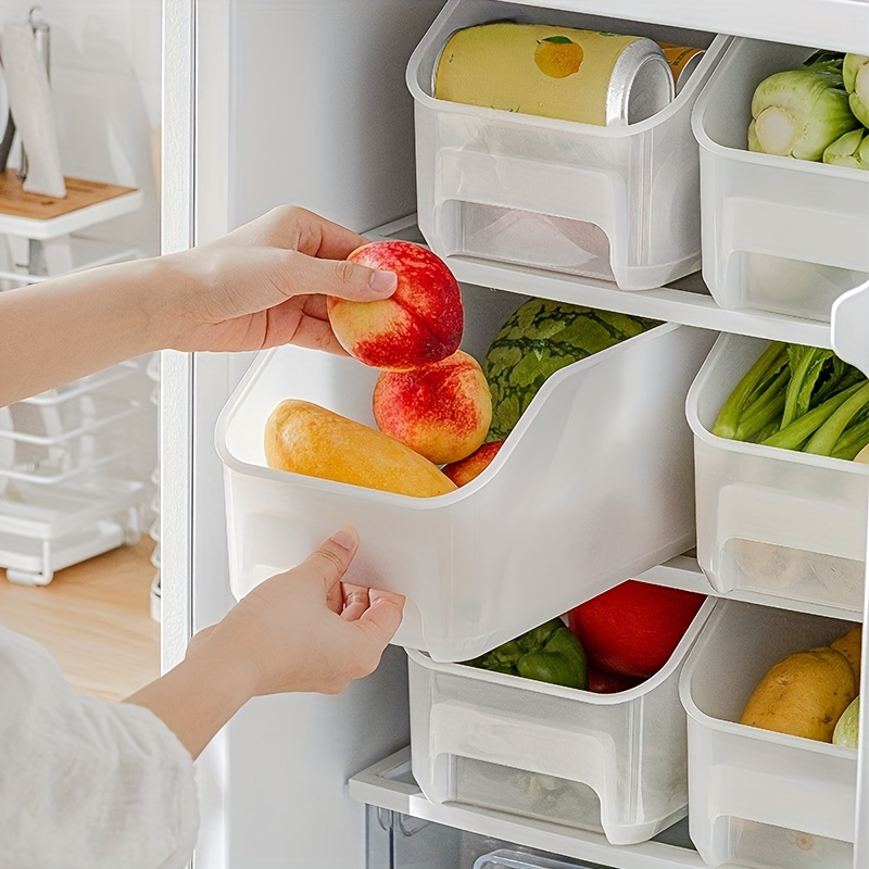 Clear Refrigerator Organizer Bins - 2 Pack Medium Sized (6 x 12.4) Clear  Bins for Fridge with Liners, Containers for Fridge and Freezer