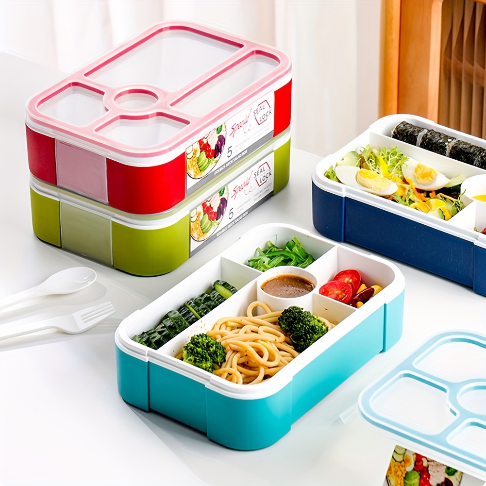 Portable Food Grade Plastic Lunch Box Microwavable Hermetic Bento