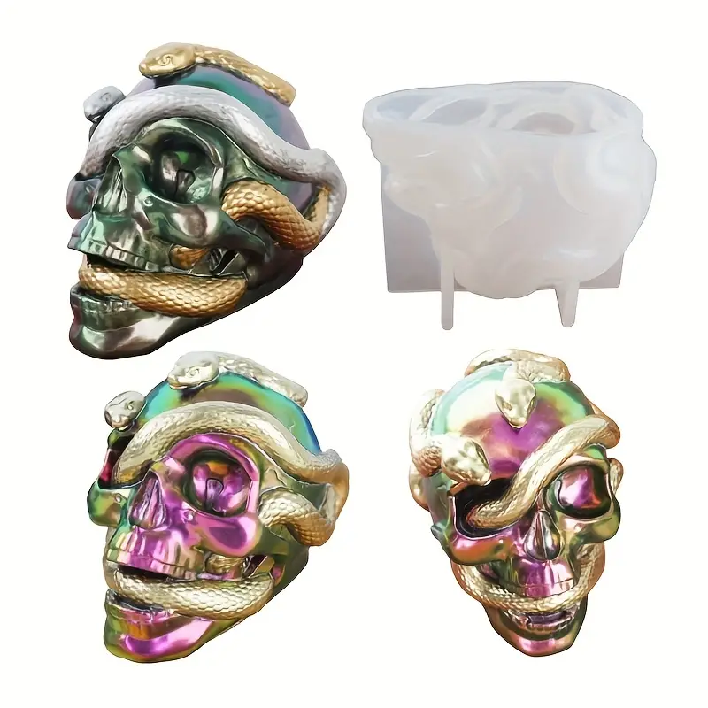3d Snake Skull Silicone Mold Skeleton Head Resin Mold Skull - Temu