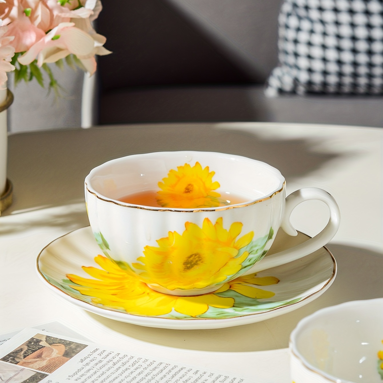 Sunflower Bloom Cup And Saucer Set