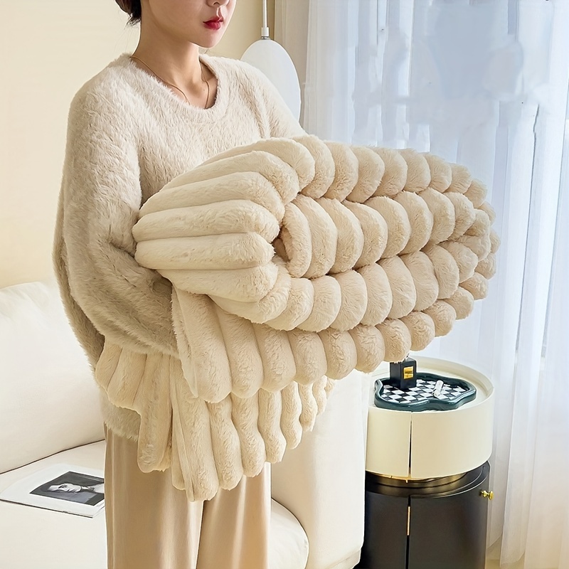 Lamb Fleece Blanket Comfortable 3d Fashionable Design Plush - Temu