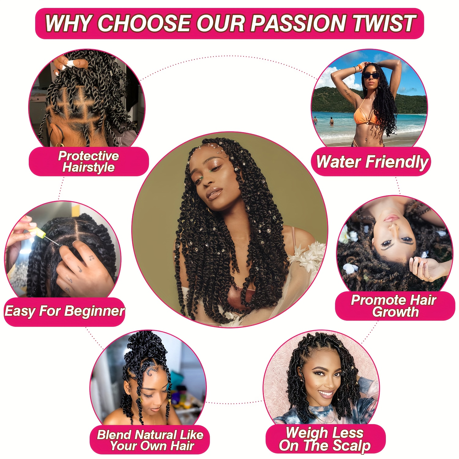 Passion Twist Hair 12/18/24 Pouces Water Wave Crochet Hair - Temu France