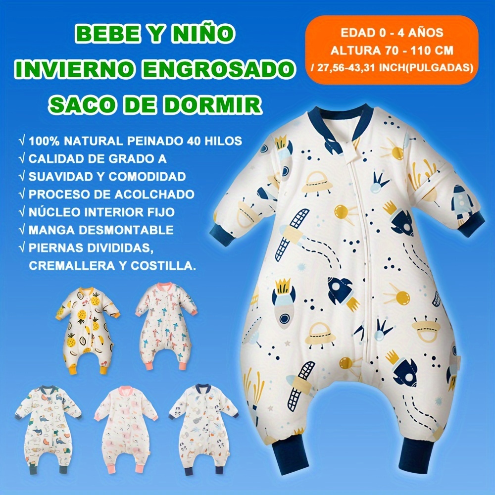 SACO DE DORMIR INFANTIL 100% ALGODON TALLA L (4 A 6 AÑOS)
