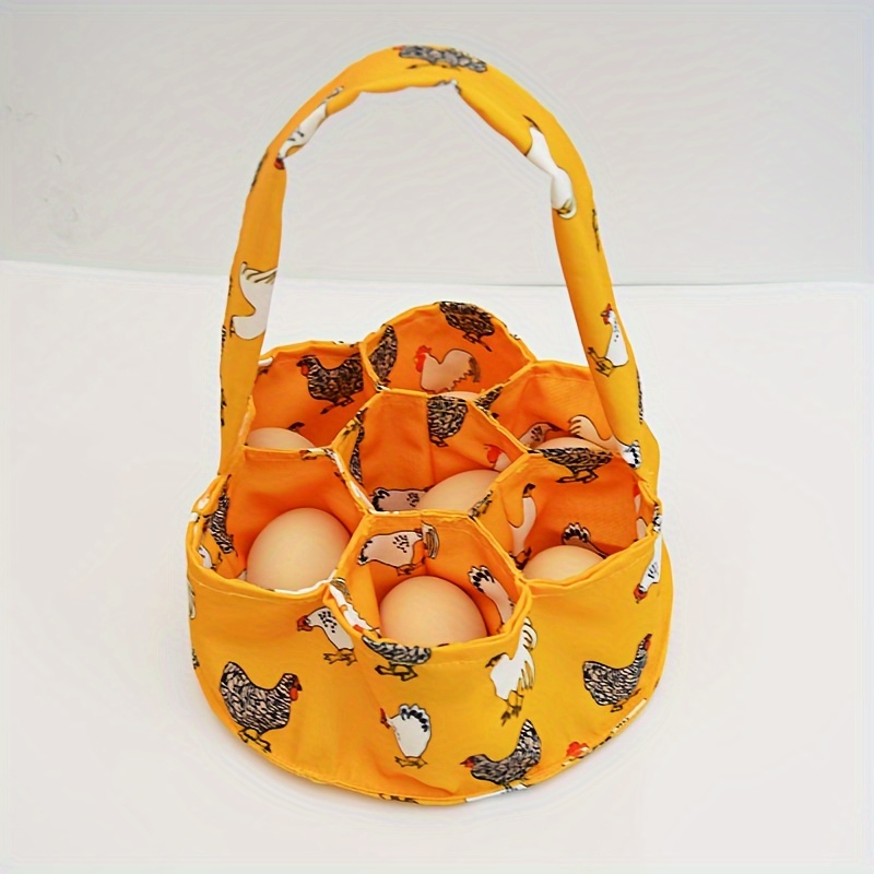 Canvas Egg Bags Fresh Egg Collecting Basket with 7 Pouches Eggs Gathering  Bag Fresh Eggs Container for Chicken Goose Egg