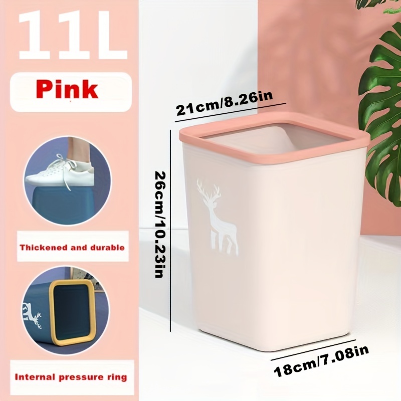 Thickened Trash Can With Pressure Ring, Simple And Household Large-sized  Wastebasket For Office Living Room Kitchen Bathroom, - Temu