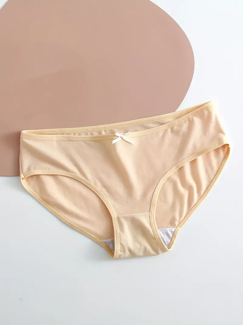 Back Bow Decor Cheeky Panties Comfy Seamless Low Waist - Temu