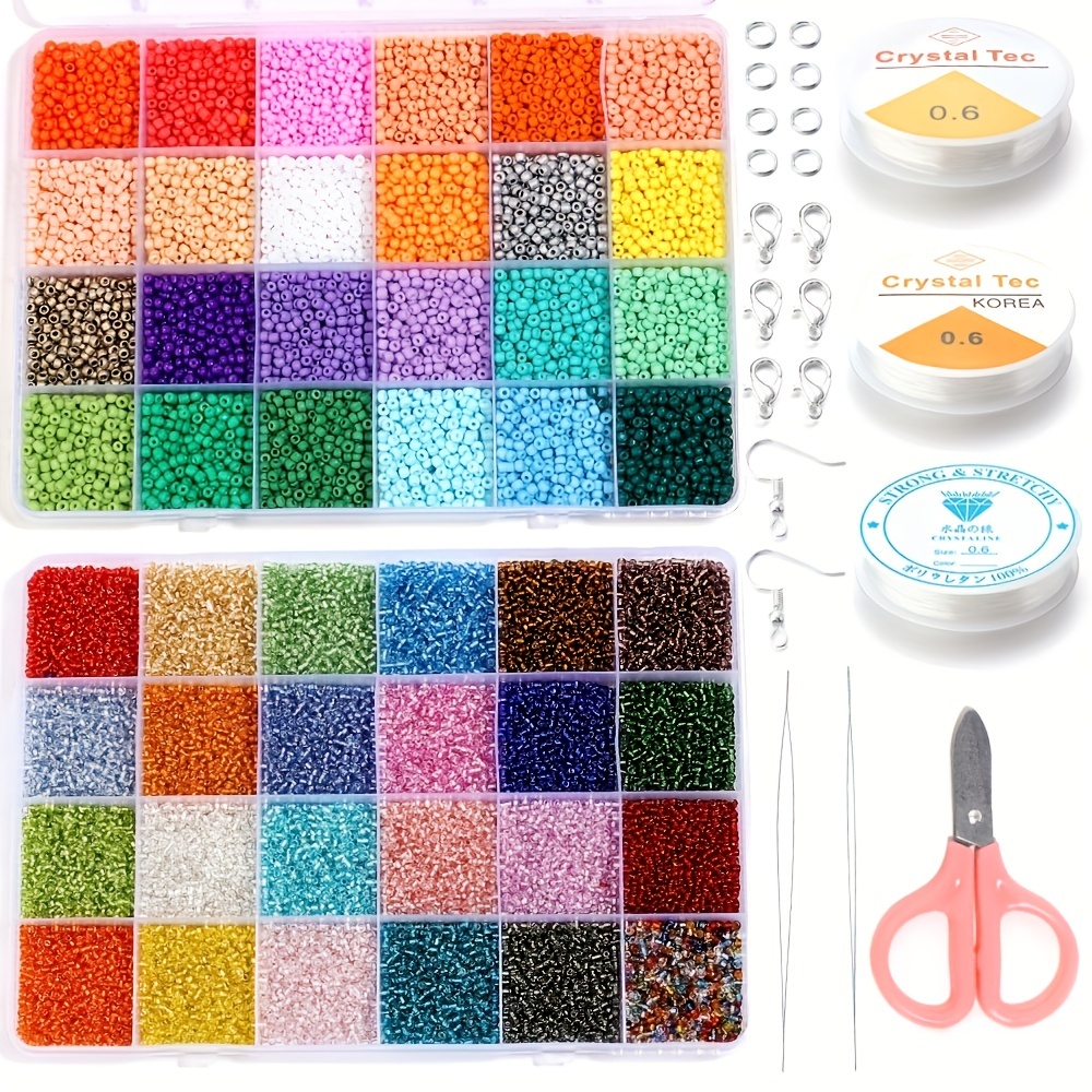 Colorful Glass Loose Seed Beads For Jewelry Making Diy - Temu