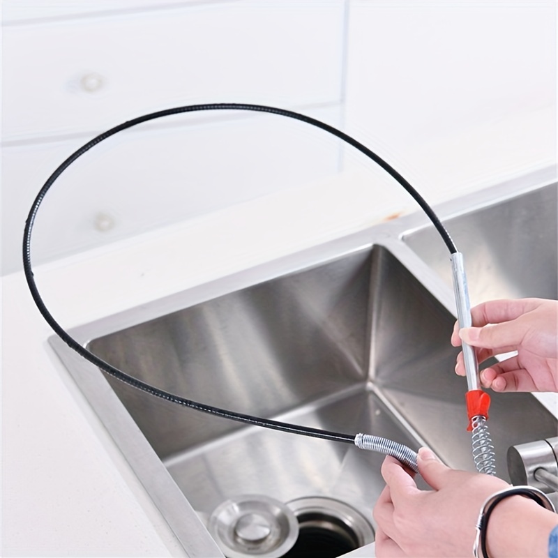 1pc Flexible Stainless Steel Drain Unblocker, Sink & Tub Clog Remover, Hair  Catcher, Garbage Picker