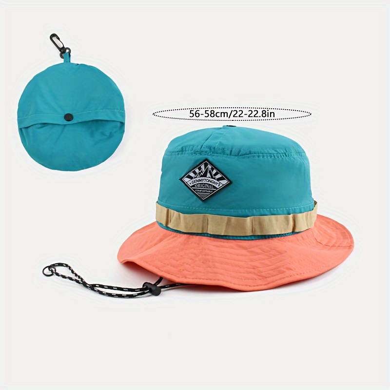 Women Bucket Hat Waterproof Fisherman hat can Store Bag Basin hat Quick-Drying Outdoor Hiking hat Men's Sunshade hat(Black)