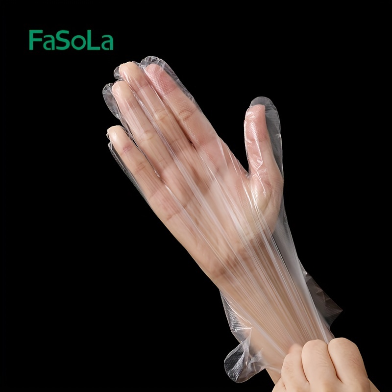 100pcs Guantes Desechables Transparentes Guantes Plástico - Temu