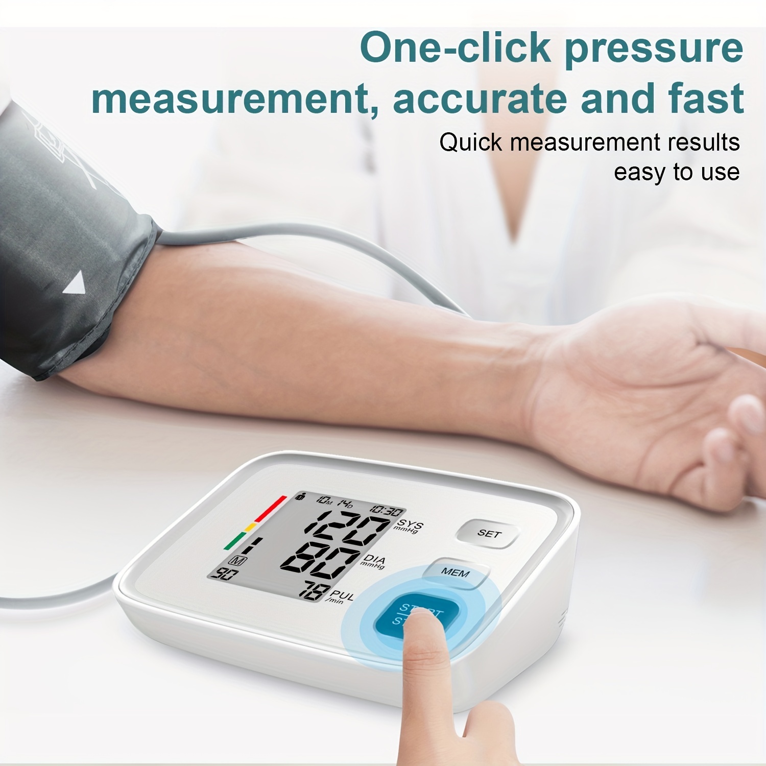 Home Blood Pressure Monitor, Automatic Upper Arm Cuff Digital Blood  Pressure Machine With Bp Cuff With Blood Pressure Cuff (battery Not  Included) - Temu